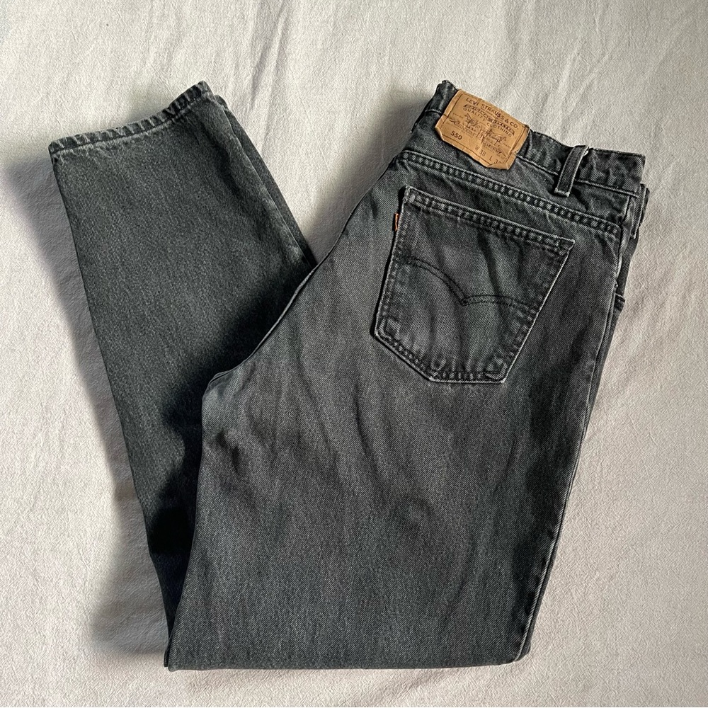 Vintage Levi’s 550 Black Denim Jeans Size:38 100% cotton made in USA
